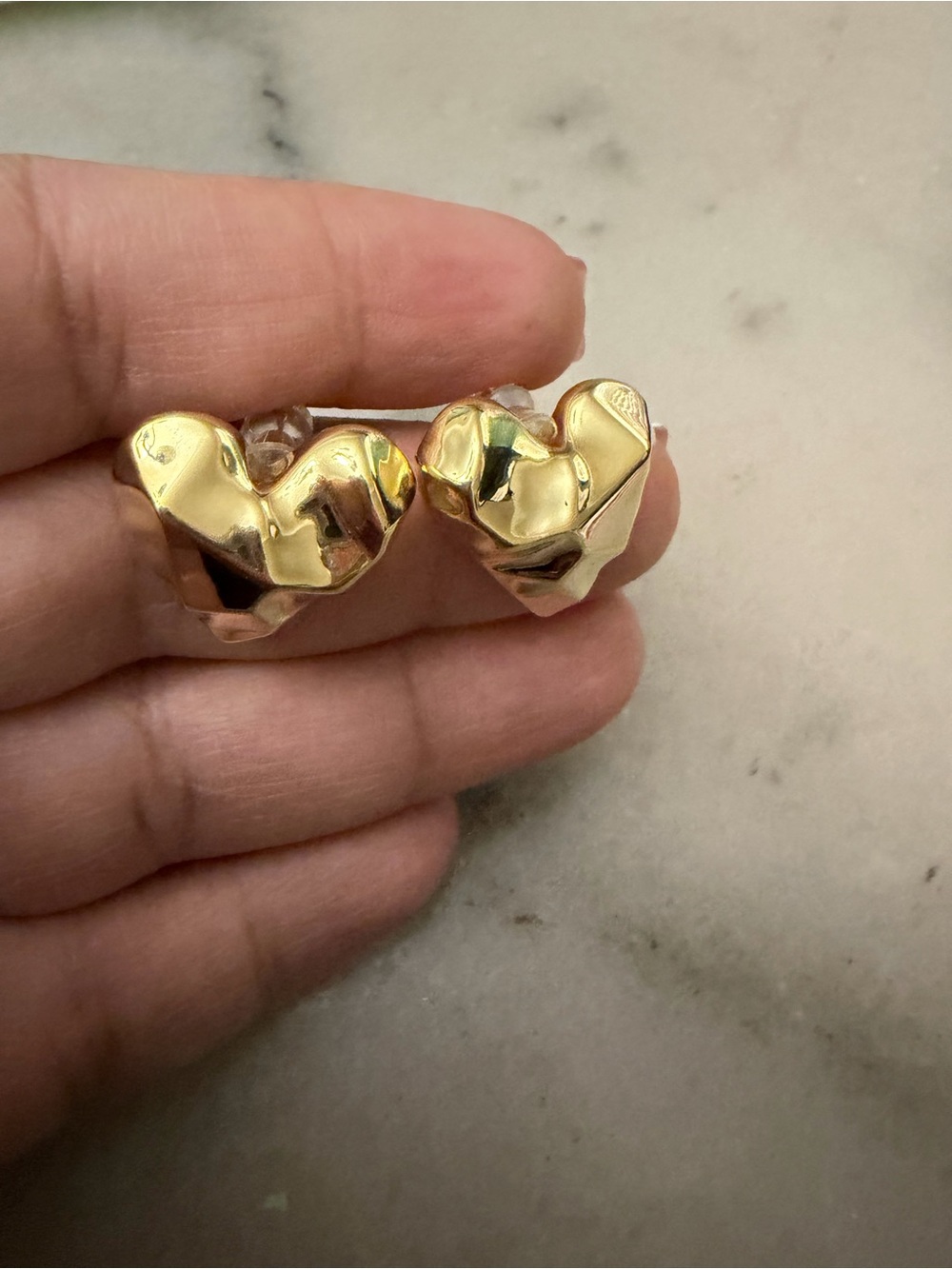 Gold Heart Stud Earrings - Classic Women Jewelry